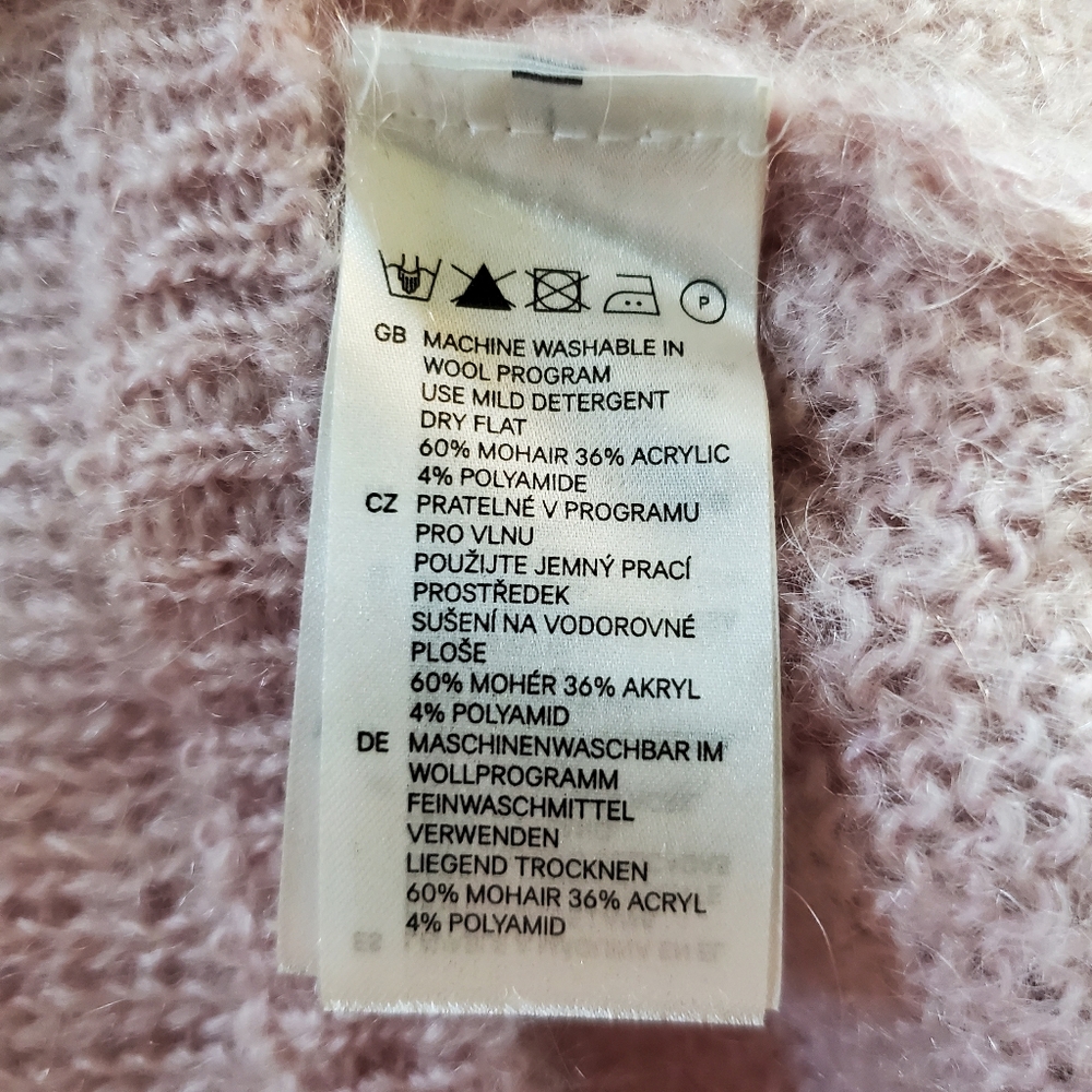 DIVIDED by H&M PINK MOHAIR CARDIGAN EUC SIZE 8 - Picture 12 of 16